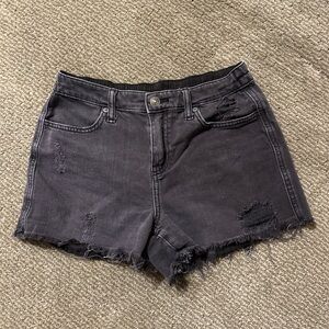 Aerie, mid-length, black cut off shorts. Size XS. Soft and stretchy material